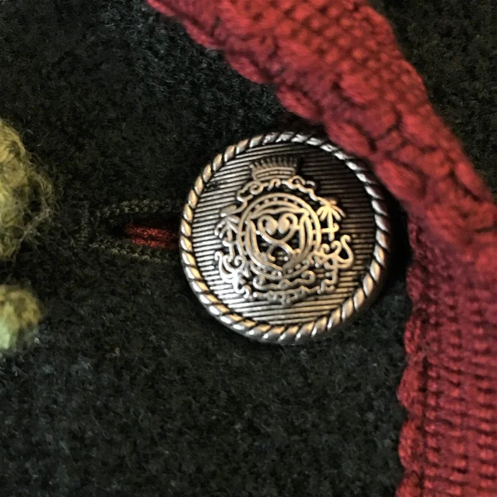 BCBG Deep Green Jacket with Red Trim   |  VINTAGE - Picture 9 of 12